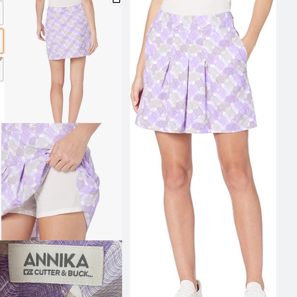ANNIKA BY CUTTER & BUCK GOLF / TENNIS SKORT IN LAVENDER AND GRAY‎ SIZE 8